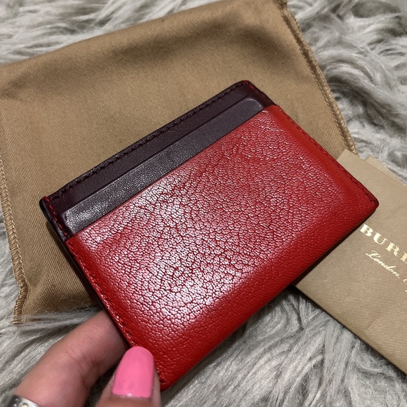 Burbery- Red Leather Cardholder - Picture 3 of 4